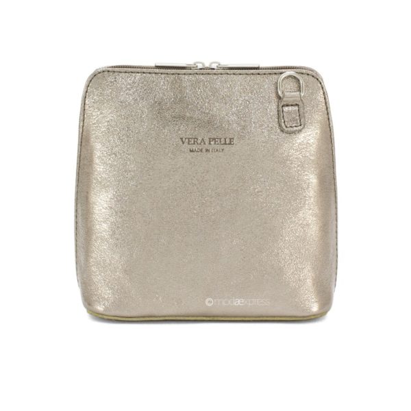 Pip Metallic Italian Leather Crossbody Handbag - Image 2
