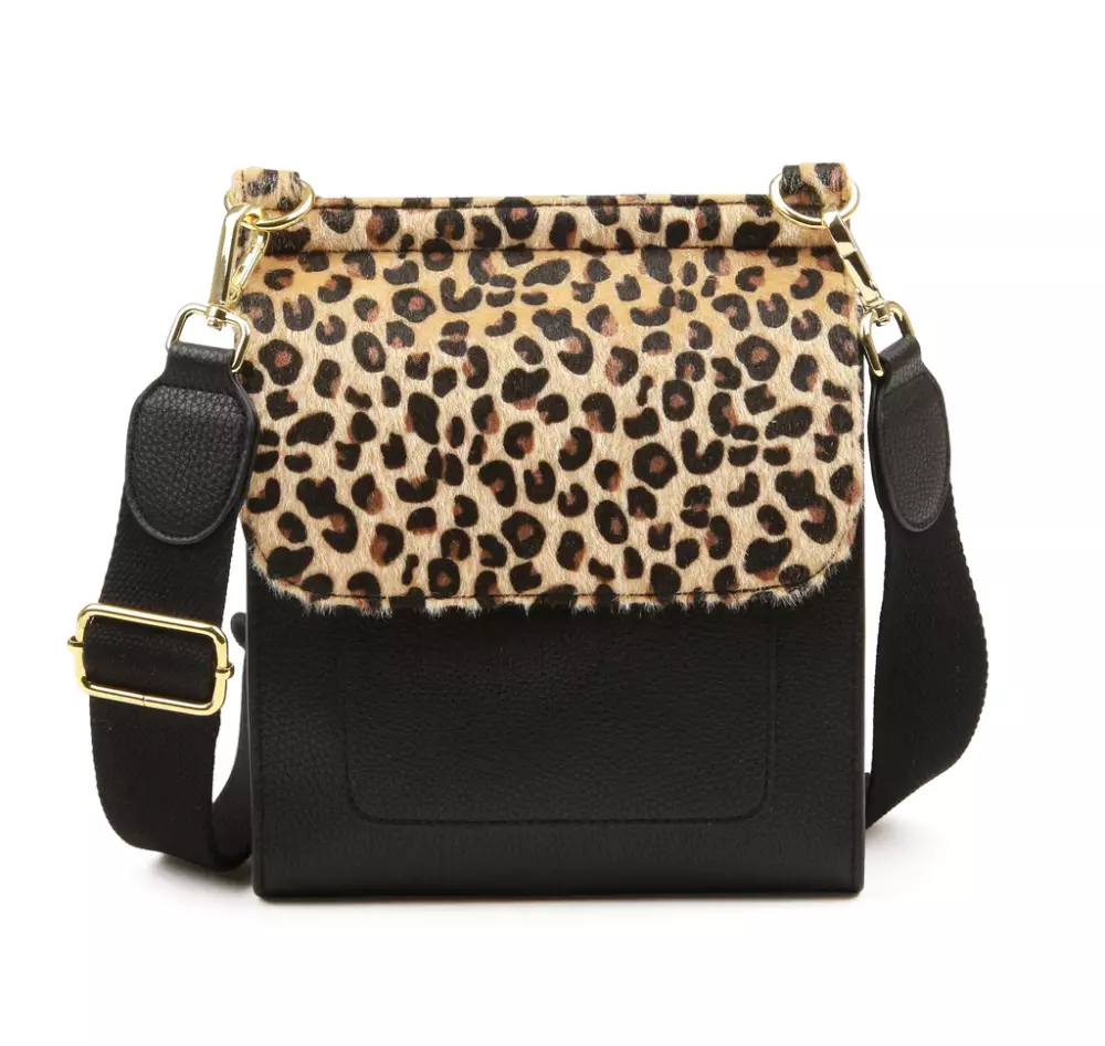 Leopard print messenger clearance bag