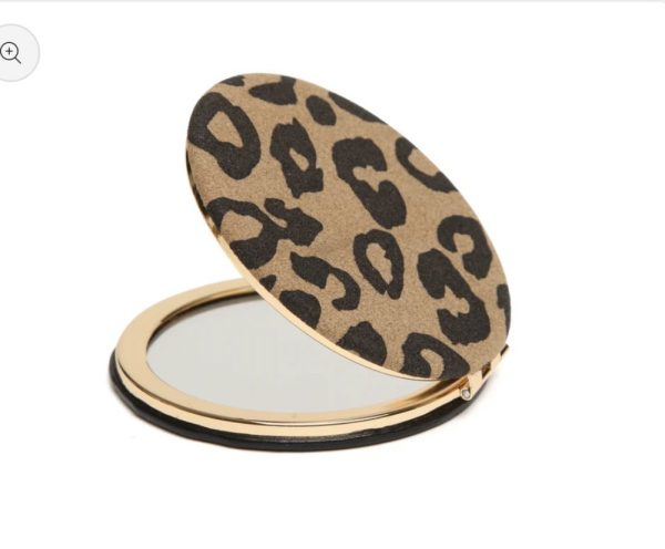 Alice Wheeler Animal Print Round Compact Mirror