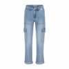 Red Button Denim Cargo Pants - Light Blue