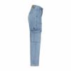 Red Button Denim Cargo Pants - Light Blue - Image 3