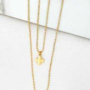 Envy 4002 Long Clover Necklace in Gold & Silver