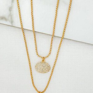 Envy 4029 Long Two Layer Necklace in Gold & Silver