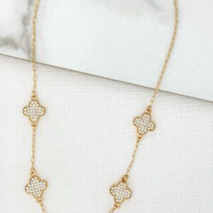 Envy 4038 Short Diamante Necklace in Silver & Gold