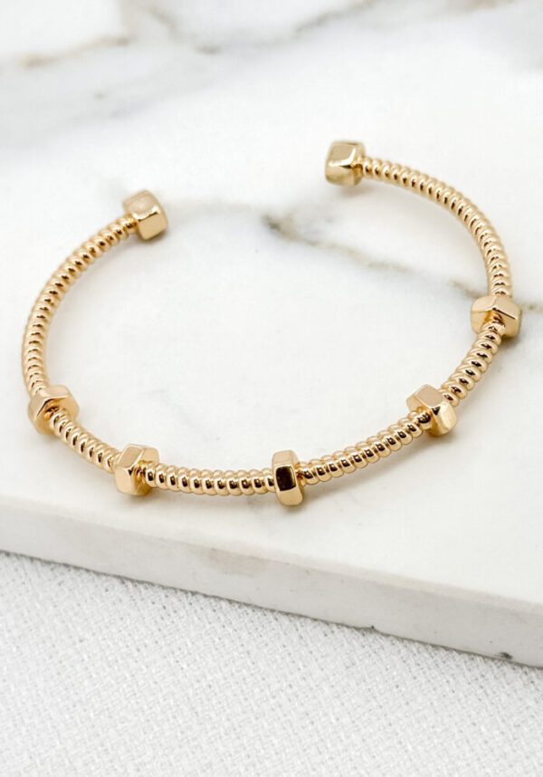 Envy 4046 Bolt Bangle in Gold & Silver