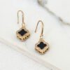 Envy 4052 Diamante Clover Earrings in Gold & Silver