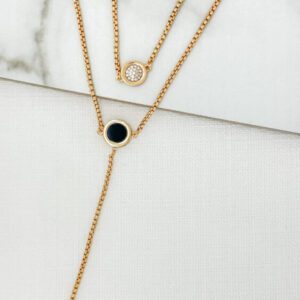 Envy 4055 Two Layer Necklace in Gold & Silver