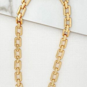 Envy 4132 Short Link Necklace in Gold & Silver