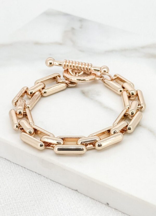 Envy 4133 Link Bracelet in Gold & Silver