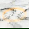 Envy 4143 Crystal Detail Hinged Bangle in Gold & Silver