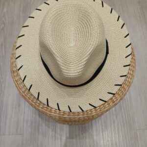 Fedora Black Trim Straw Hat