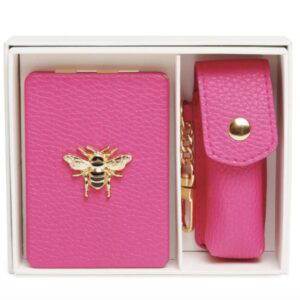 Alice Wheeler Oblong Compact Mirror & Lipstick Holder Gift Set