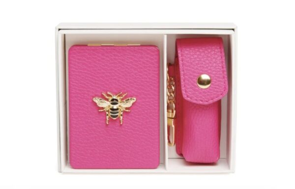 Alice Wheeler Oblong Compact Mirror & Lipstick Holder Gift Set