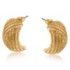 Minica 3234 Ripple Effect Hoop Earrings - Gold & Silver