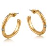 Pamela 3257 Organic Shape Hoop Earrings - Gold & Silver