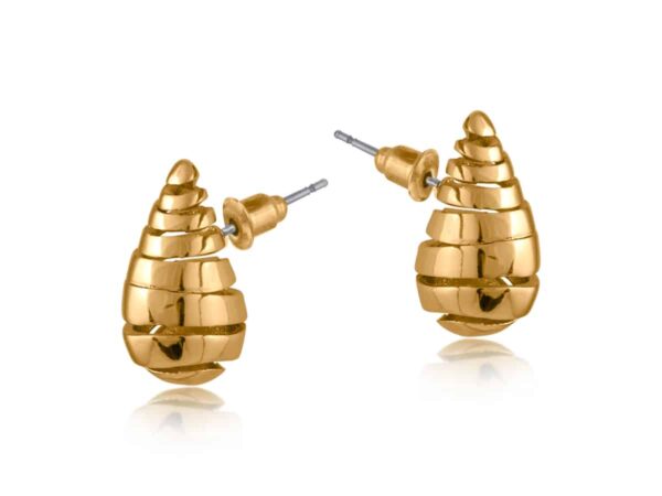 Sarah 3251 Spiral Teardrop Earrings - Gold & Silver