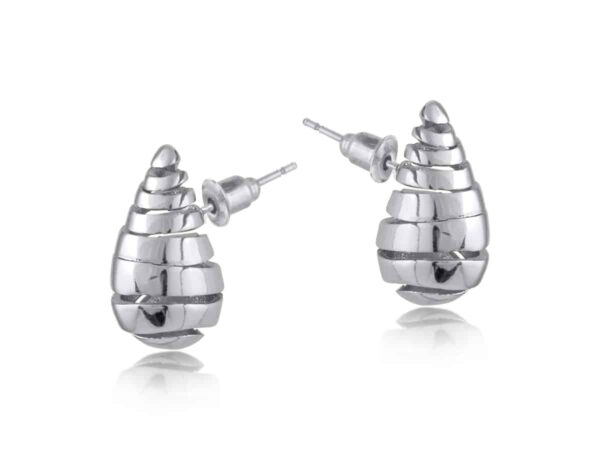 Sarah 3251 Spiral Teardrop Earrings - Gold & Silver - Image 2