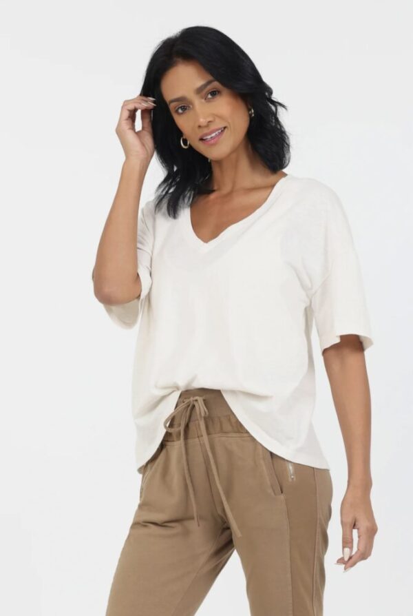 Suzy D Barnaby Cotton V Neck Tee - Image 2