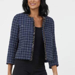 Suzy D Jorge Short Frayed Trim Jacket