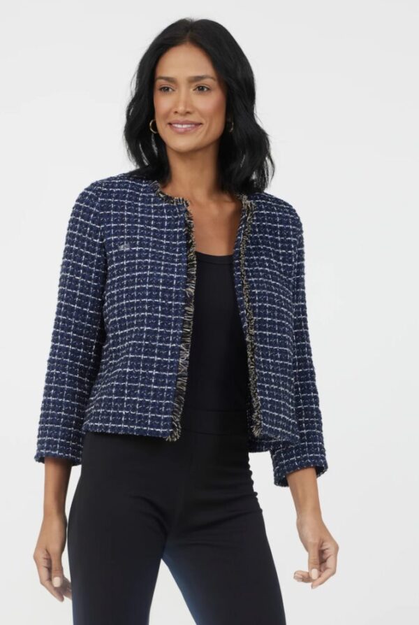 Suzy D Jorge Short Frayed Trim Jacket