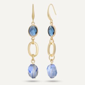 1126 Blue Crystal Hook Earrings