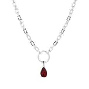 2251 Red Hematite Crystal Necklace