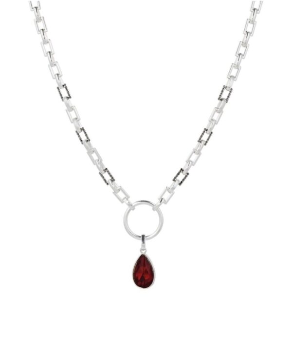 2251 Red Hematite Crystal Necklace