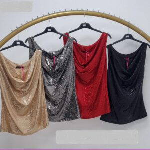 Holly Sequin Cowl Neck Top