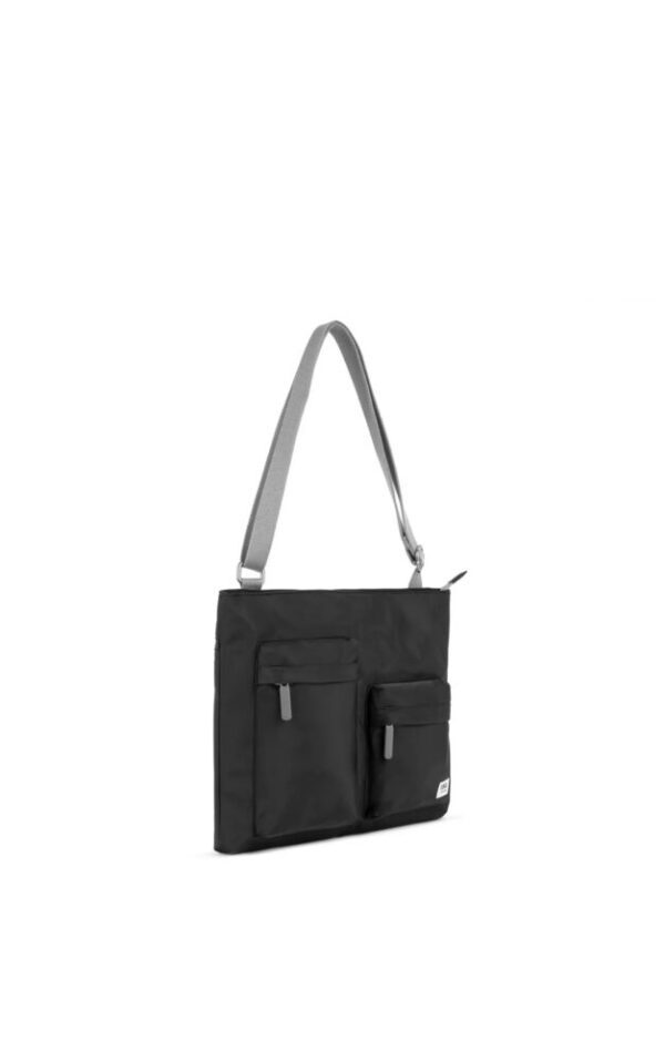 Roka Moorgate Black Recycled Nylon Medium Crossbody Bag - Image 2