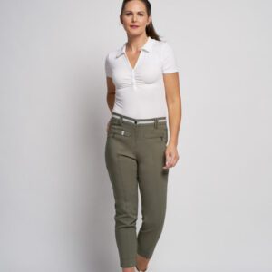 Pinns 378CT Khaki Ankle Grazer Trousers