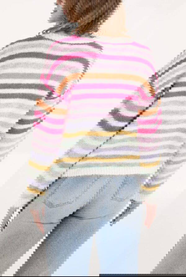 Sara Stripe R Neck Jumper - Image 3