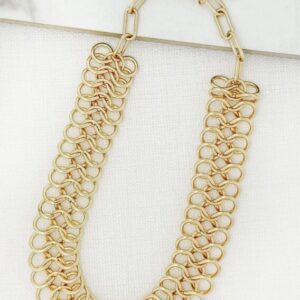 Envy 4314 Short infinity chain t-bar necklace in Gold or Silver