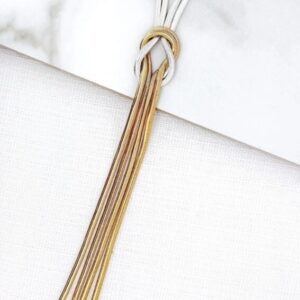 Envy 4335 Long two tone snake chain knot necklace