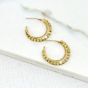 Envy 4358 Hoop Earrings in Gold & Silver