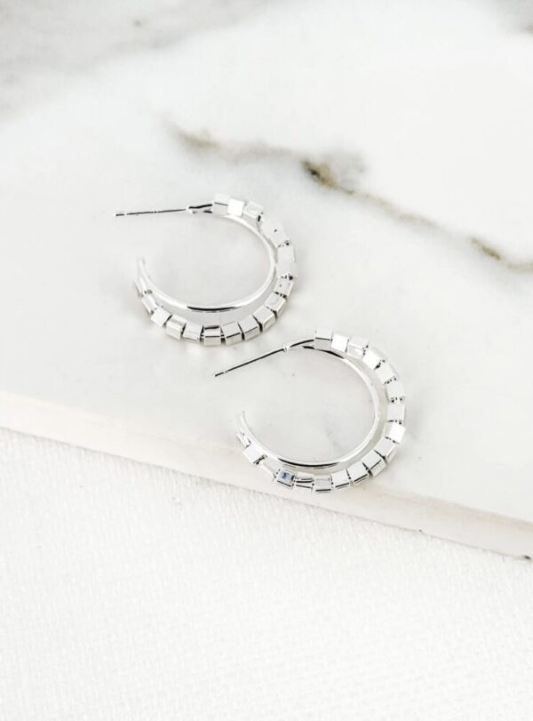 Envy 4358 Hoop Earrings in Gold & Silver - Image 2