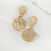 Envy 4364 Textured Double Circle Earrings in Gold & Silver