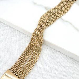 Envy 4388 Gold mesh double layer bracelet with magnetic clasp
