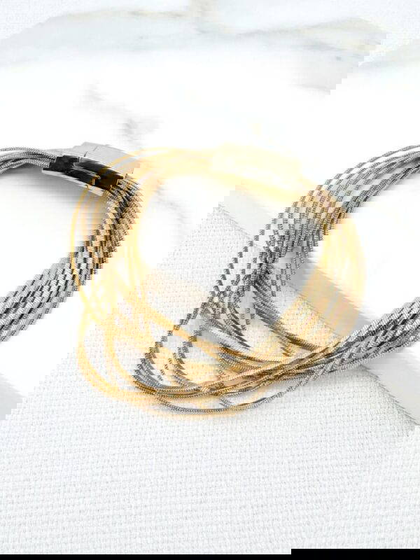 Envy 4390 Gold multi strand snake chain bracelet with magnetic clasp