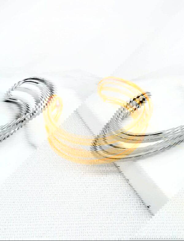 Envy 4402 Layer cuff bangle in Gold & Silver