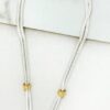 Envy 4423 Short Two Tone double layer snake chain necklace