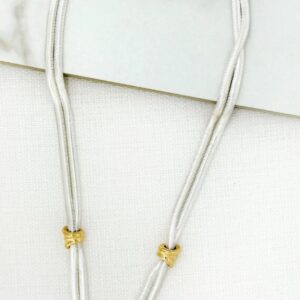 Envy 4423 Short Two Tone double layer snake chain necklace