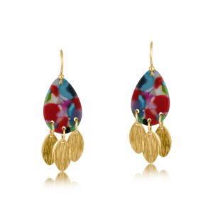 2966 Sophia Metal And Resin Dangle Earrings