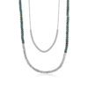 3163 Sacha Long Beaded Two Row Necklace in Gold & Silver - Image 2