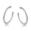 3252 Cassandra Oval Tube Hoop Earrings in Gold & Silver