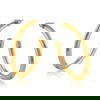 3252 Cassandra Oval Tube Hoop Earrings in Gold & Silver - Image 2