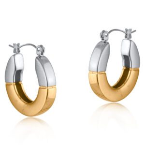 3445 Patricia Two Tone Stainless Steel Earrings