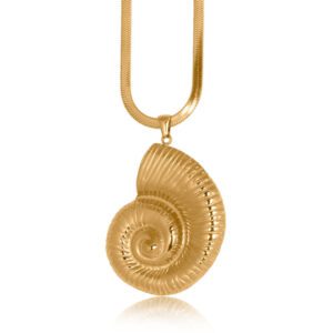 3466 Iman Shell Stainless Steel Necklace - Silver & Gold