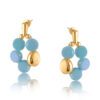 3604 Charlotte Tiny Circle Earrings in Pearl & Turquoise