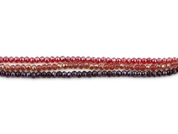 3609 Belle Red 3 String Beaded Bracelet