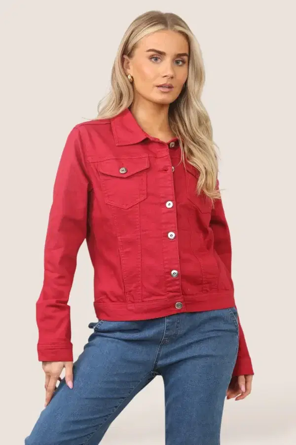 Roxy Red Denim Jacket - Image 2